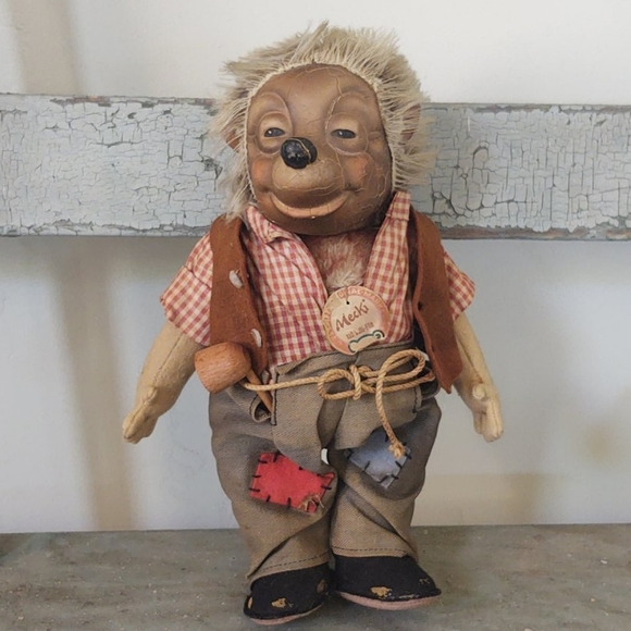Steiff Other - Steiff 1950s 10" "Mecki" hedgehog father Orig Tag